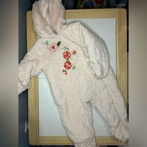 Floral Embroidered Baby snow suit